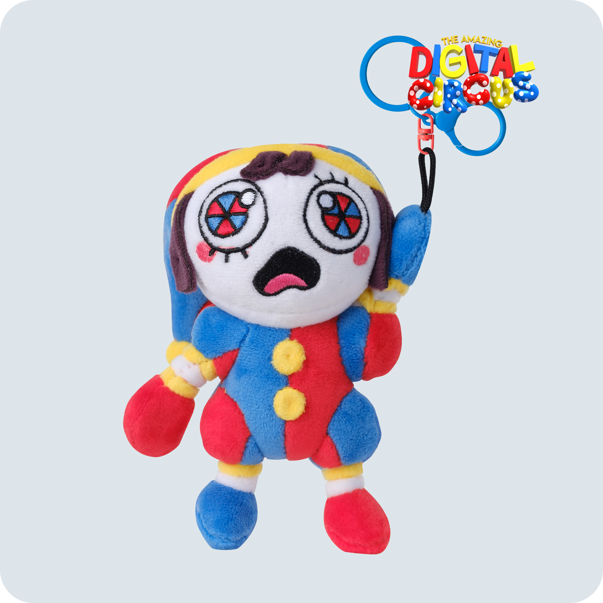 Pomni Plush Keychain with Zinc Alloy Clip | Mosspuppie Design