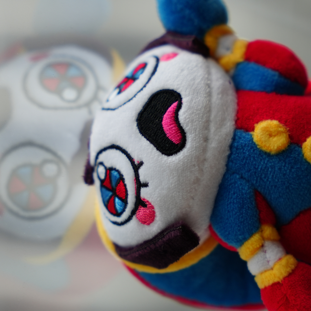 Pomni Plush Keychain with Zinc Alloy Clip | Mosspuppie Design