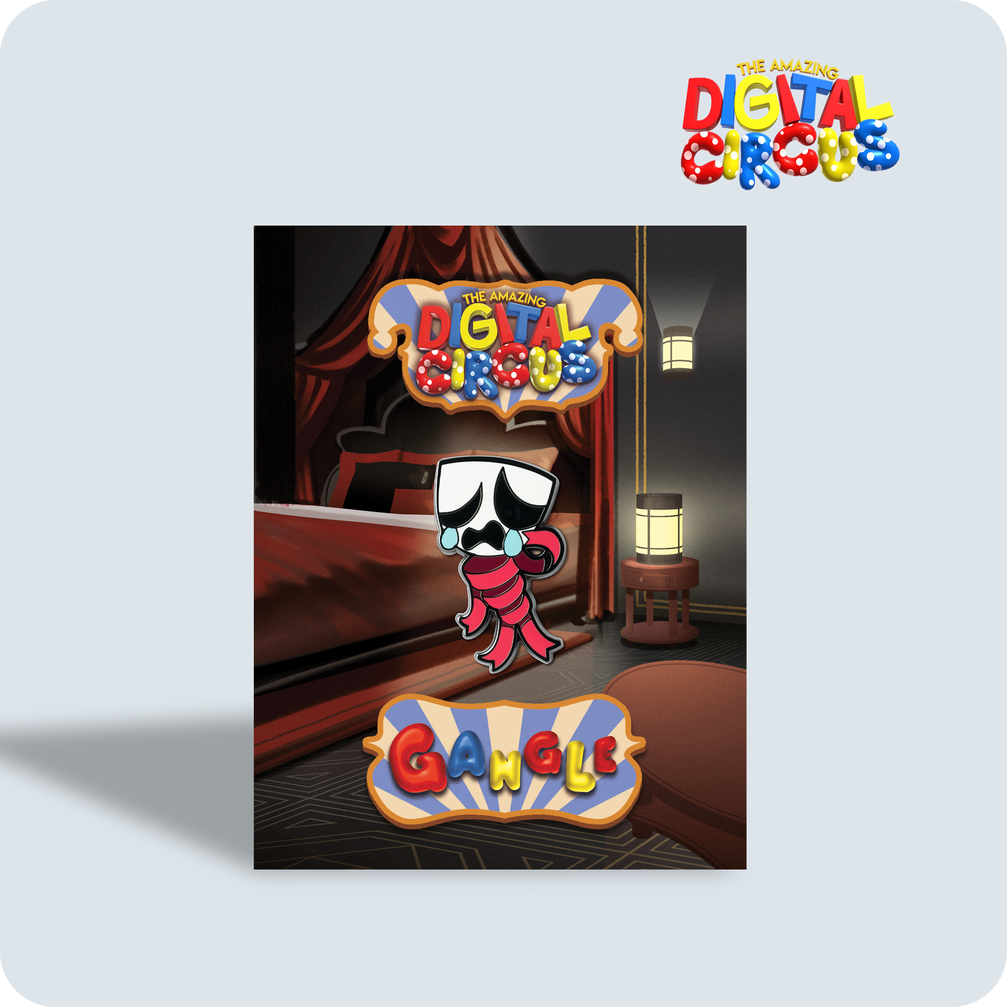 Sad Gangle Pin with Ribbon & Mask Design | Zeurel