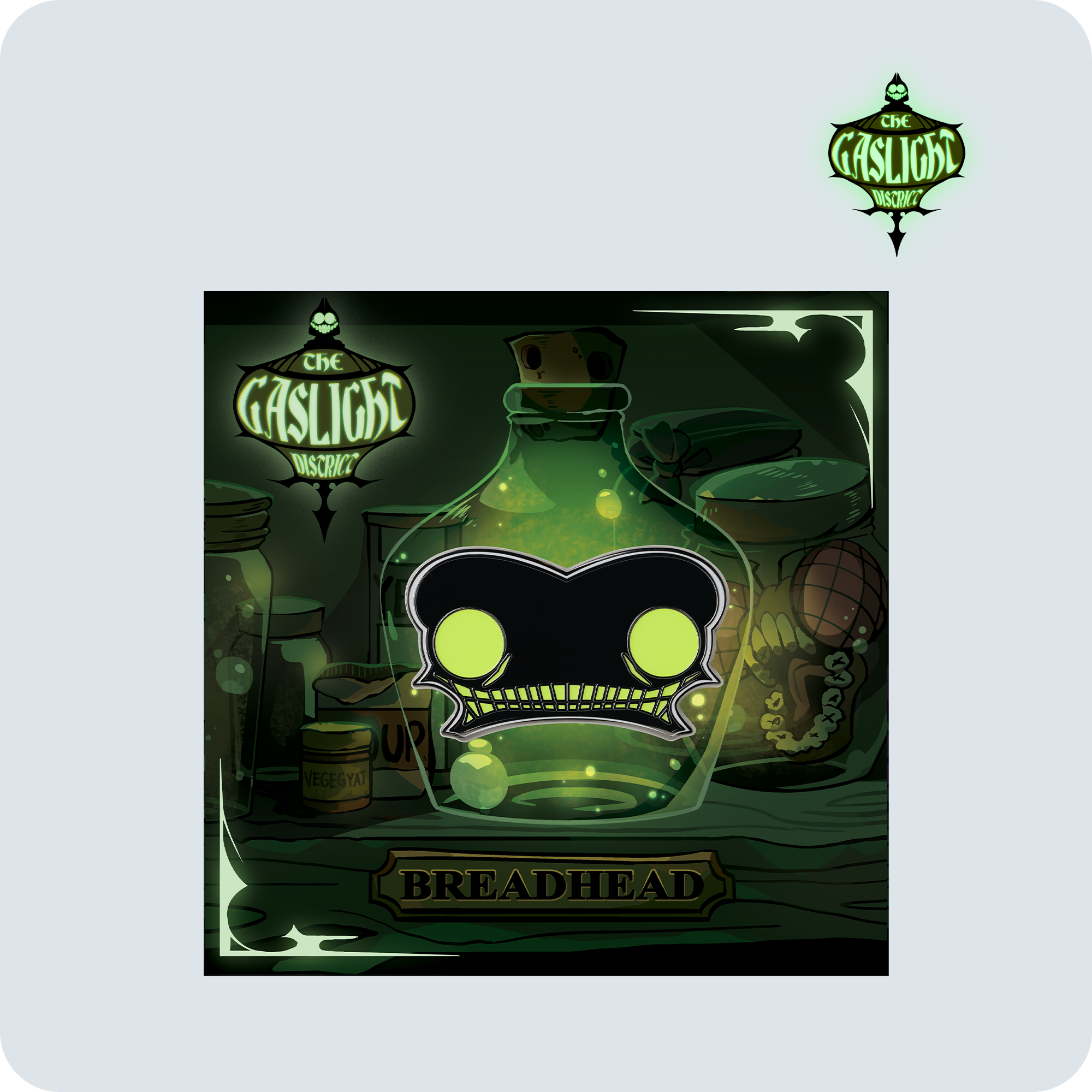 Glow in the Dark Breadhead Enamel Pin | Smiling Dead Collection
