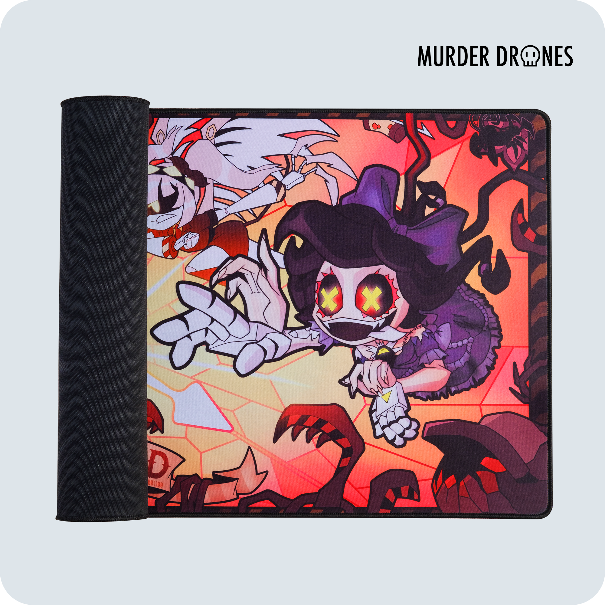 Murder Drones Gaming Desk Mat | 15.7x34.7 Inches | Mosspuppie Design