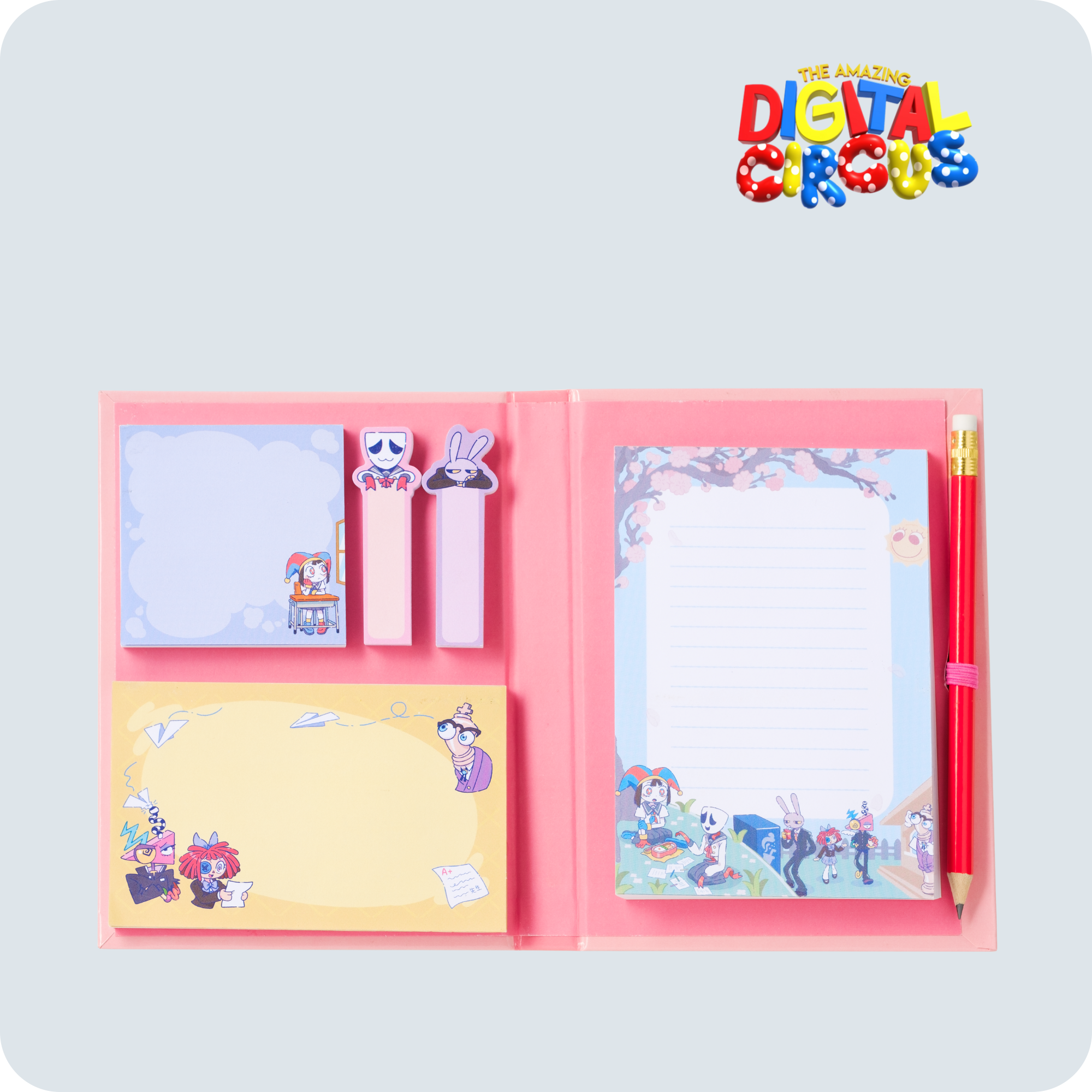 Digital Circus Anime Stationery Set with Memopads & Stickers | Angelica Zhang