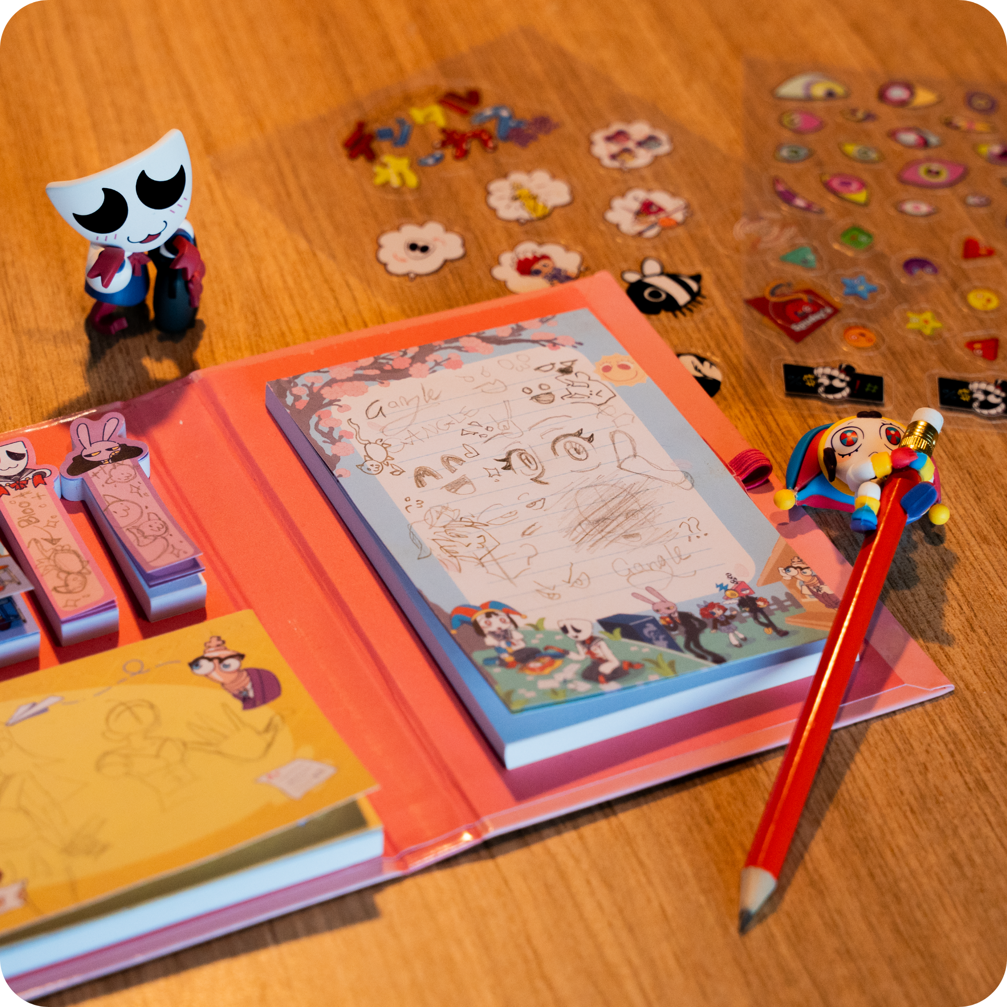 Digital Circus Anime Stationery Set with Memopads & Stickers | Angelica Zhang